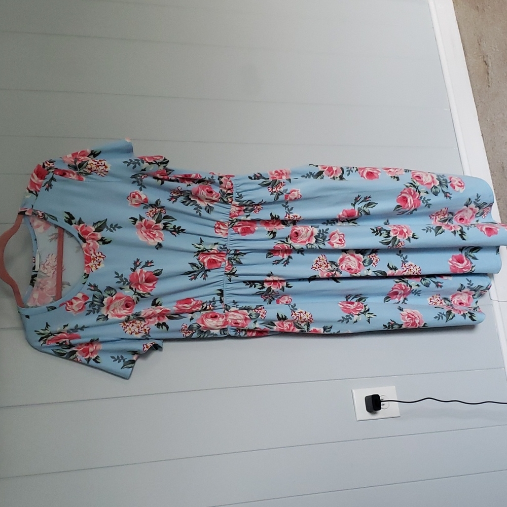 Blue floral dress